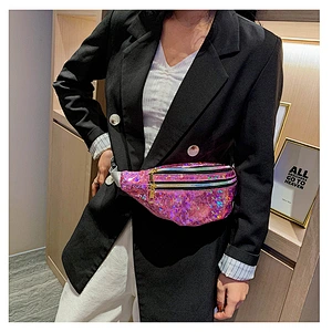2020 Fashion Hologram PU Laser Waist Bags Fanny Pack Travel Purse Outdoor Sport Belt Bag For Ladies Women