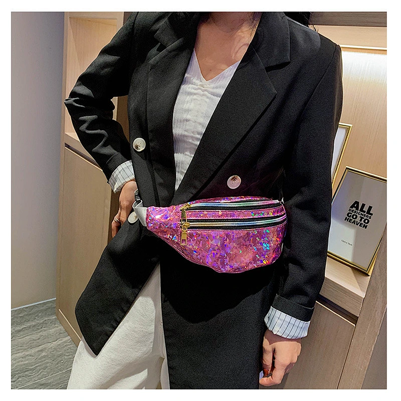 2020 Fashion Hologram PU Laser Waist Bags Fanny Pack Travel Purse Outdoor Sport Belt Bag For Ladies Women