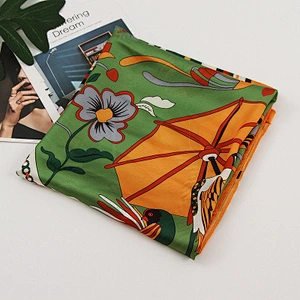 Wholesale 90cm new silk satin dual-use warm scarf printed sunscreen shawl for women