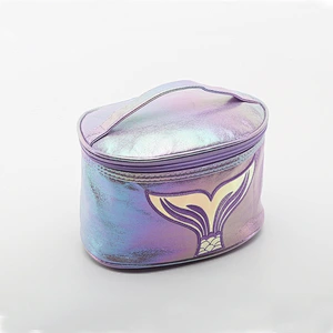 2020 Polyester Fabric Laser Colorful Fishtail Cosmetic Bag Outdoor Travel Portable Cosmetic Storage Handbag
