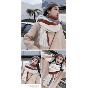 Customized Personalized Fashion Ladies Scarf Lengthened Wild Knitting Wool Color Matching Scarf
