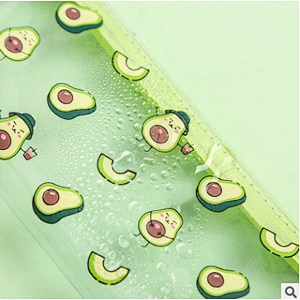 Ins Popular Cute Avocado Transparent Pencil Case Cartoon Pencil Case Bag For Girls