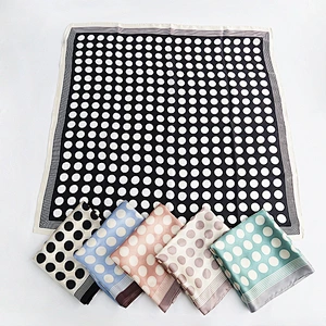 Factory Direct New Product Spring Autumn Korean Wave Dot Scarf Wild Silk Scarf Wave Dot Stewardess Scarf