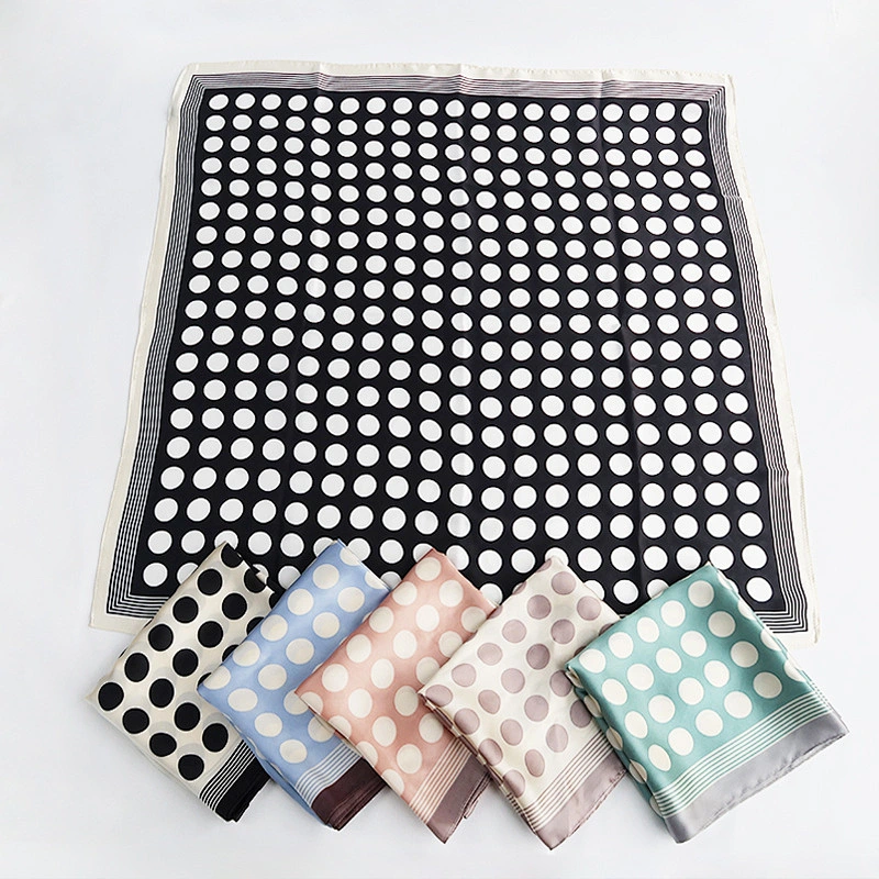 Factory Direct New Product Spring Autumn Korean Wave Dot Scarf Wild Silk Scarf Wave Dot Stewardess Scarf