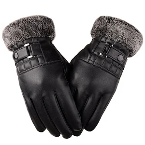 Winter Touch Screen Gloves Business Driving Men's Gloves Thickened Plus Velvet Warmth Riding Outdoor Cotton Gloves