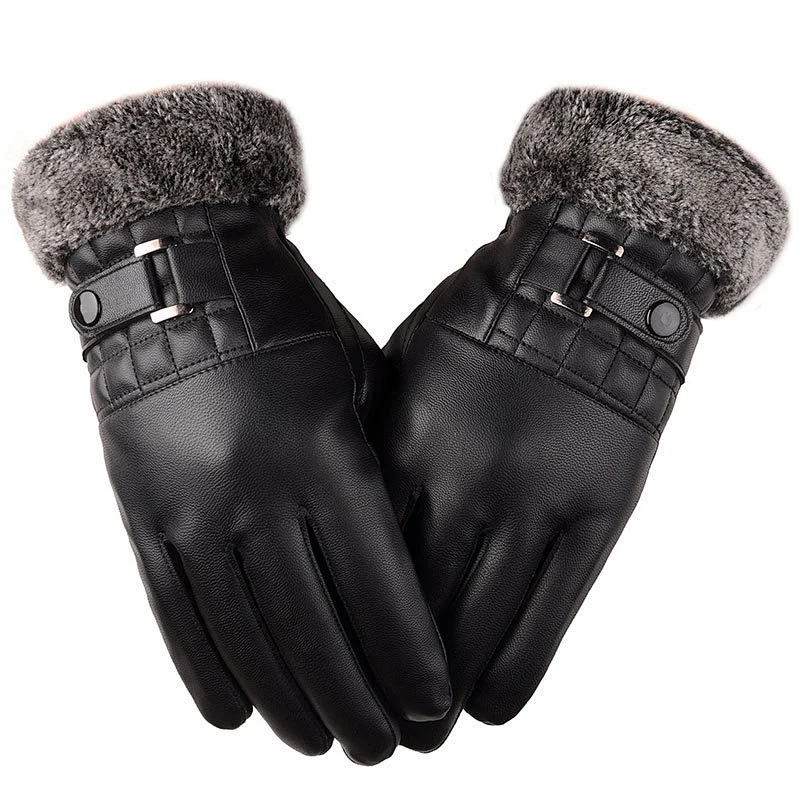 Winter Touch Screen Gloves Business Driving Men's Gloves Thickened Plus Velvet Warmth Riding Outdoor Cotton Gloves