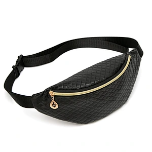 2020 Summer New Style PU Female Bags Wholesale Grid Pattern Leisure Waist Bag Messenger Bag