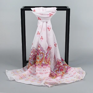 Customized gifts 50 * 160CM ladies scarf pattern printed chiffon sunscreen shawl scarf