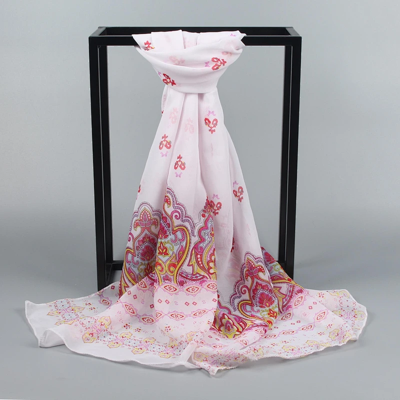 Customized gifts 50 * 160CM ladies scarf pattern printed chiffon sunscreen shawl scarf