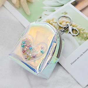 Hot sale laser love coin purse creative mini lady backpack zipper coin purse factory wholesale
