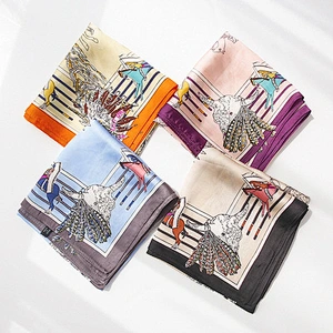 New small square scarf female professional decoration knight printed fashion luxury silk polyester square scarf