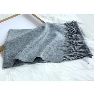 Classic Solid Color Plain High Quality Women Pashmina Water Ripple Long Shawl Thick Cashmere Scarf