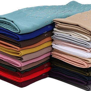 Factory Direct Hot Drilled Plain Solid Color Soft Scarf Women Hijab Muslim