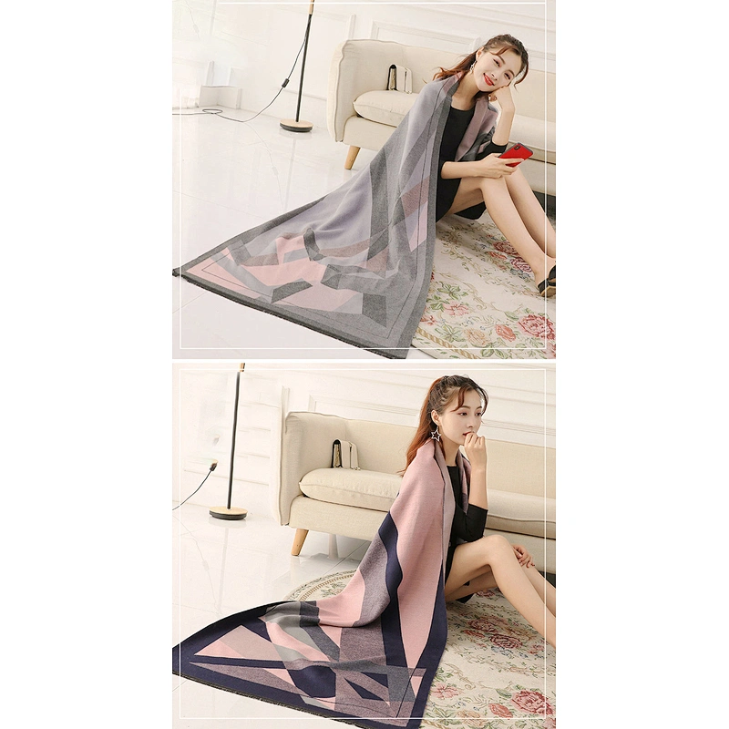 Autumn Winter New Cashmere Scarf Women Thick Shawl Keep Warm Wild Double-Sided Dual-Use Jacquard Scarves