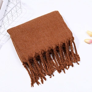 Handmade Solid Color Winter Warm Scarf Brand Pashmina Shawls Soft Female Tassel Cashmere Women Scarf