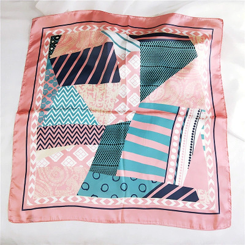 New style wild professional scarf 70cm*70cm small geometric square scarf imitated silk scarf female