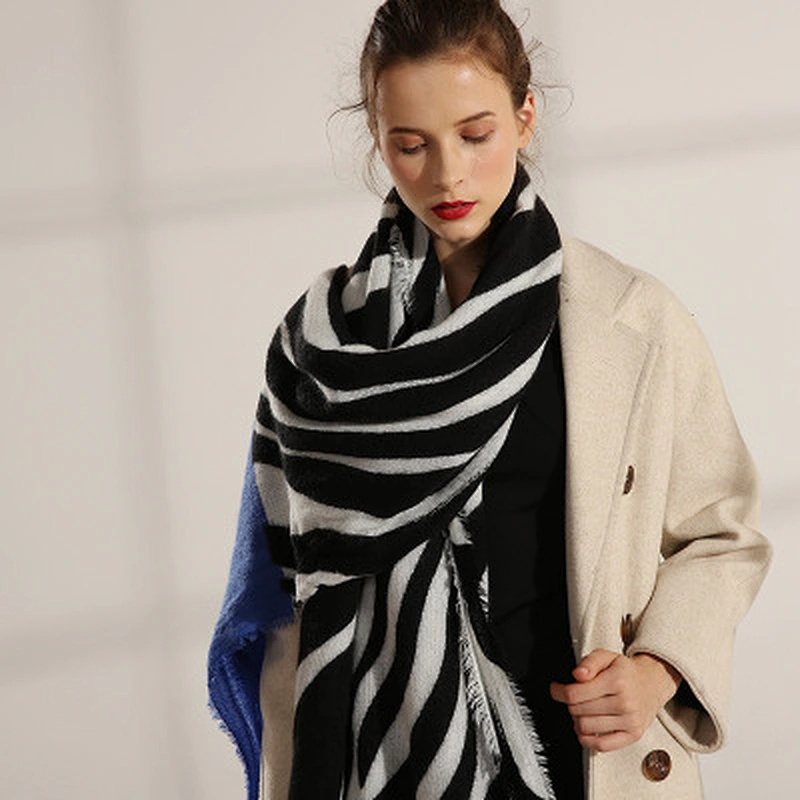 New style wild temperament section warm stitching printed strips long women scarf shawl