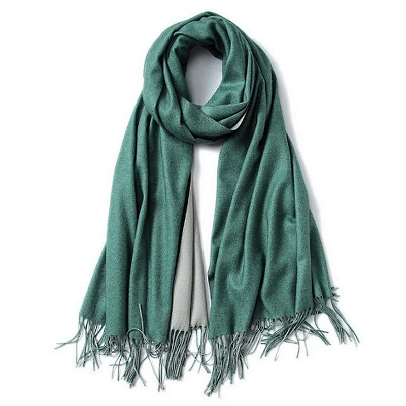 Wholesale Simple Design Lady Winter Long Cashmere Digital Print Tassel Silk Wool Scarf