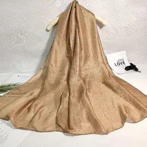 Factory Direct New Dutch Linen Long Sunscreen Beach Towel Shawl Pure Color Scarf Pearl Light Silk Scarf Women
