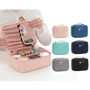 2020 New Memory Fabric Travel Cosmetic Bag For Make Up Women Men Makeup Cosmetic Bags Cases