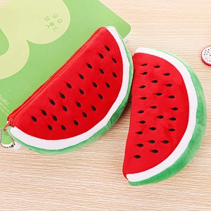 Fashion Cartoon Pencil Case Cute Watermelon Cosmetic Bag Stationery Bag Wholesale Plush Pencil Case