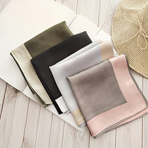 Korean Ins Small Square Scarf Color Matching Literary Small Silk Scarf Decoration Small Scarf For Female