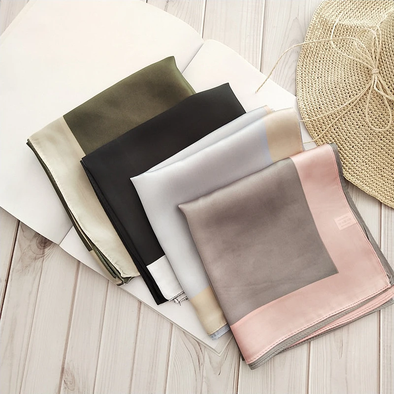 Korean Ins Small Square Scarf Color Matching Literary Small Silk Scarf Decoration Small Scarf For Female
