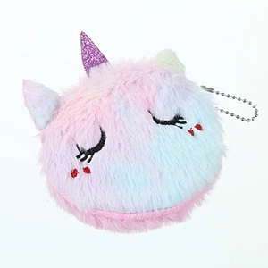Hot selling creative unicorn cartoon coin purse children's cute plush coin purse
