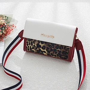 French 2021 New Korean Version Leopard Messenger Bag, Summer Texture Small Square Crossbody Bag
