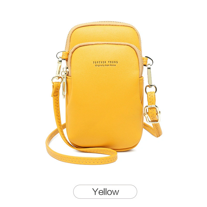 2020 new Korean version of simple diagonal bag ladies mobile phone bag PU pure color wild single shoulder fashion small bag