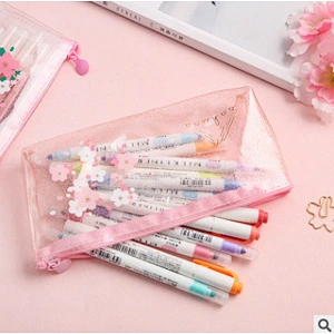 Simple Harajuku Style Student Girl Transparent Pencil Case Large Capacity Stationery Bag Pencil Case
