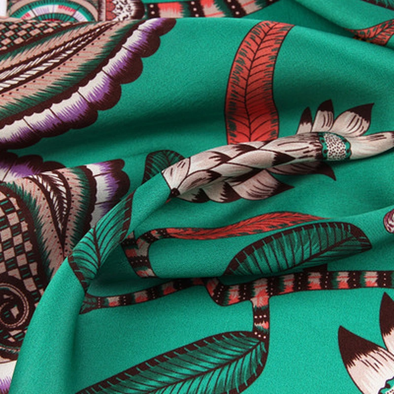 New small square scarves plant printed temperament women printed 100% small silk scarf square