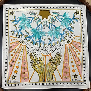 Spring wild new multifunctional female decorative scarves tarot pattern custom print small square scarf