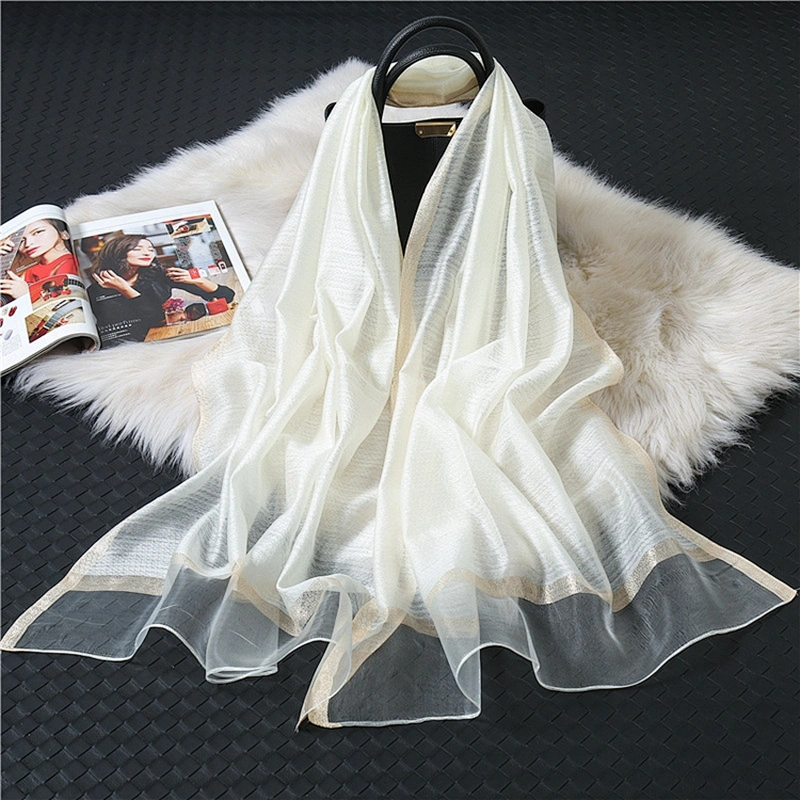 Summer Sunscreen Scarves Ladies Wild Silk Solid Color Shawl Thin Section Phnom Penh Scarf Scarves Women