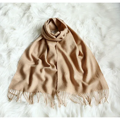 Classic Solid Color Plain High Quality Women Pashmina Water Ripple Long Shawl Thick Cashmere Scarf