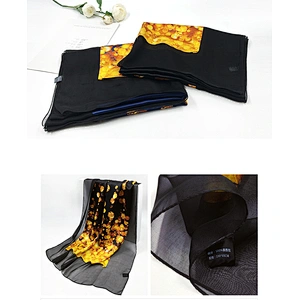 Luxury Elegant Autumn Winter Ladies 100% Silk Scarf Long Silk Scarves Shawl For Women