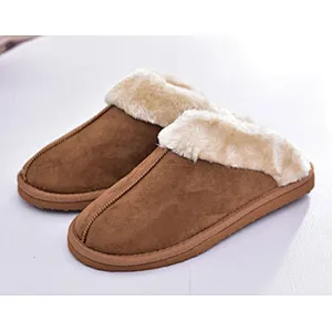 Soft Warm Winter Plush Shoes Fur Suede Slip-Resistant Indoor & Outdoor Slippers Soft Shoes