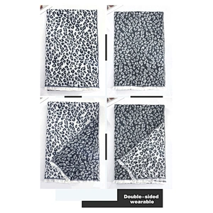 Fashion Winter Cashmere Scarf Female Leopard Print Jacquard Air Conditioning Shawl Thickening Keep Warm Shawls