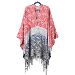 Factory Direct 2020 New Geometric Cloak Shawl European American Fringed Dual-Use Shawl Blanket