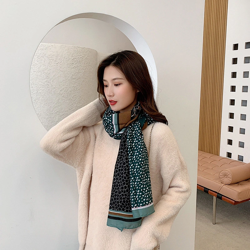 2020 New Style Extended Printed Silk Scarf Women Fashion Wild Linen Scarf Travel Warm Shawl In Winter