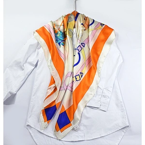 106*106 CM Silk Large Square Scarf Carriage Printed 100 % Silk Gift Women Ladies Scarves Shawls
