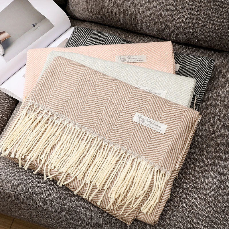 Autumn Winter New Herringbone Scarf Women Korean Version Cashmere Thick Shawl Warm Collar Scarf Wholesale