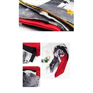 Autumn Winter New Style Maple Leaf Pattern Silk Scarves European American Large Square Silk Scarves Shawl