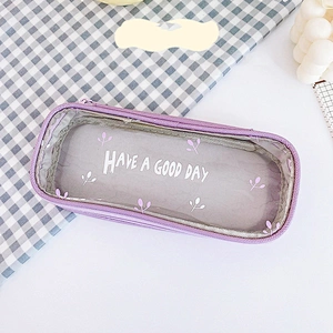 Wholesale Custom Printed Transparent Pencil Case Pencil Pouch Bag For Students