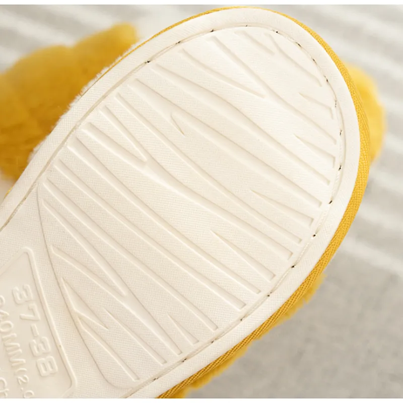Autumn Winter Home Couple Shoes Soft Bottom Non-Slip Home Indoor Men Women Thread Cotton Shoes Cotton Slippers