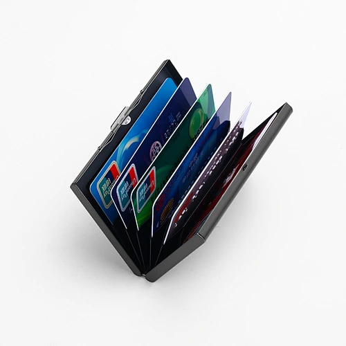 Credit Name Card Holder Metal Business ID Cardholder PU Card Box Bag Organizer Mini Wallet Men Minimalist Leather Card Case