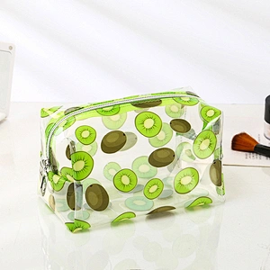 Creative 5 Styles Waterproof Transparent Cosmetic Fruits Printing Makeup Clear Case PVC Zipper Travel Bag