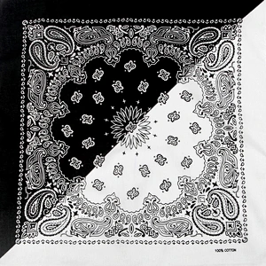 Wholesale Men Women Two-Color Series Cashew Flower Hip-Hop Square Scarf Head Scarf Pure Cotton Bandana