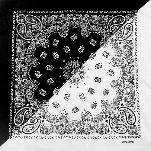 Wholesale Men Women Two-Color Series Cashew Flower Hip-Hop Square Scarf Head Scarf Pure Cotton Bandana