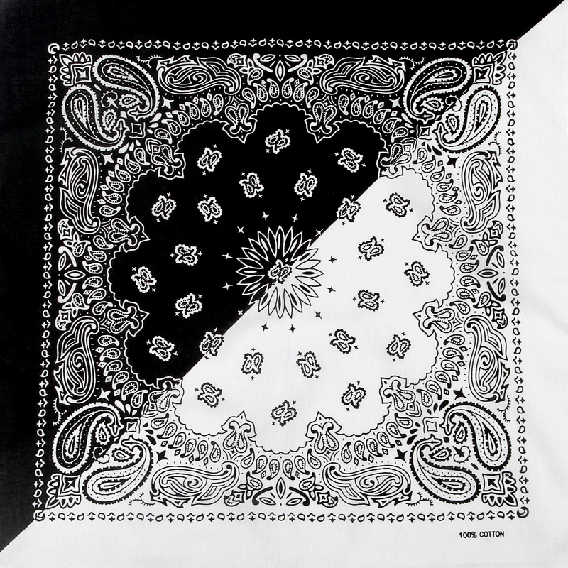 Wholesale Men Women Two-Color Series Cashew Flower Hip-Hop Square Scarf Head Scarf Pure Cotton Bandana